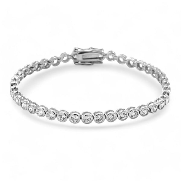 Moissanite Diamond 18K White Gold Plated Tennis Bracelet