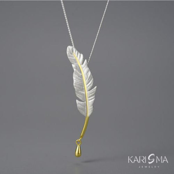Silver Feather Neckles