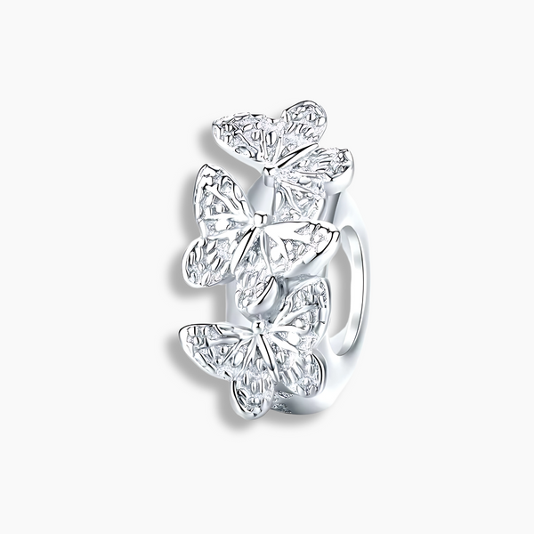 Intricately Designed 925 Sterling Silver Butterfly Charm with Delicate Wing Detail for a Touch of Nature-Inspired Elegance