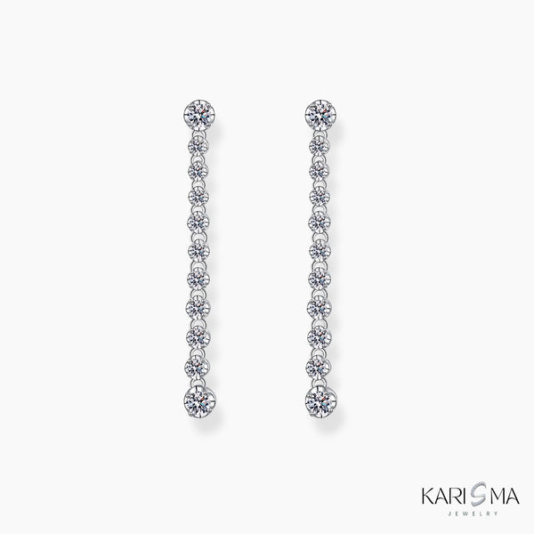 Elegant Sparkle Moissanite Diamond Platinum-Plated Drop Earrings