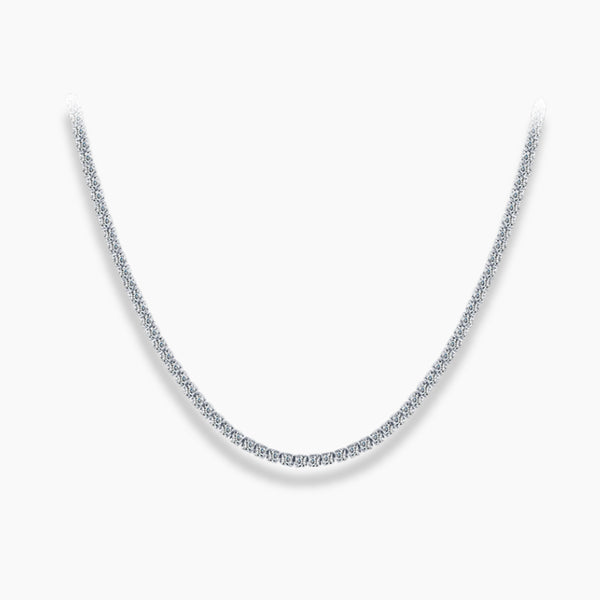 Classic Luxury 925 Sterling Silver Sparkling Full Clear Zircon Choker Necklace