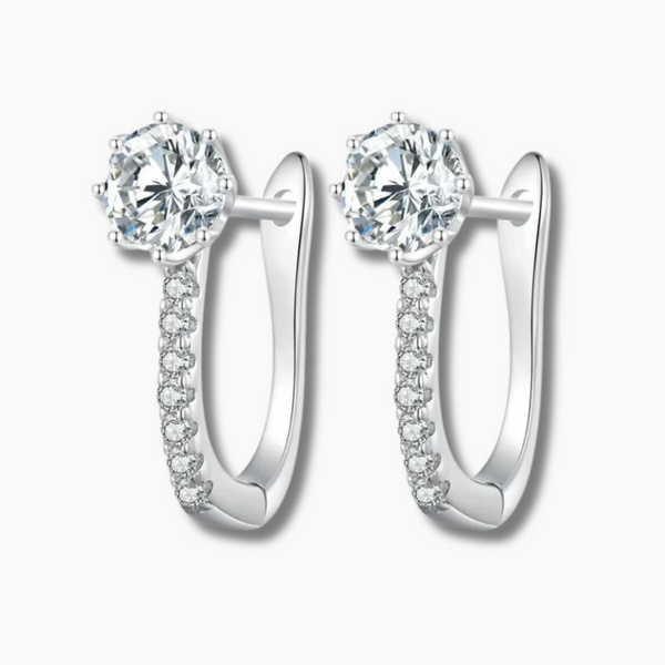 925 Sterling Silver Round-Cut CZ Drop Earrings – Modern Elegance with a Touch of Sparkle