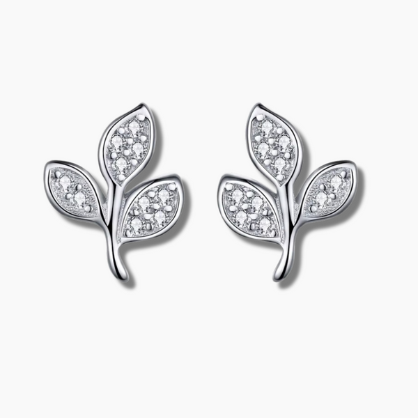 925 Sterling Silver Elegant Nature-Inspired Leaf Stud Earrings