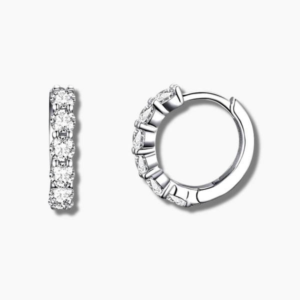 925 Sterling Silver Cubic Zirconia Hoop Earrings