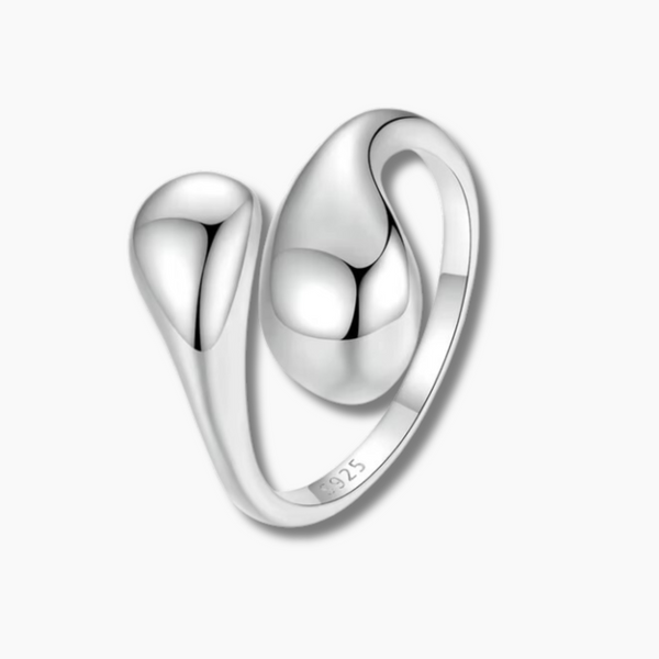 925 Sterling Silver Open-Ended Adjustable Teardrop Ring