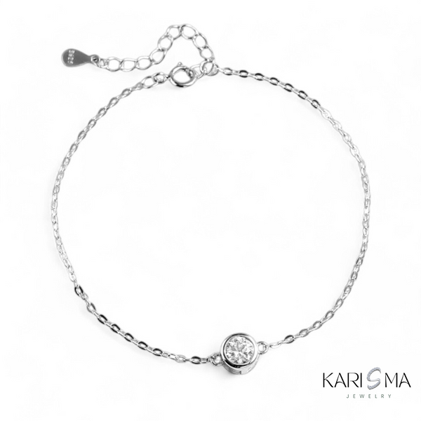 Elegant 0.5CT D Color Moissanite Diamond Charm Bracelet