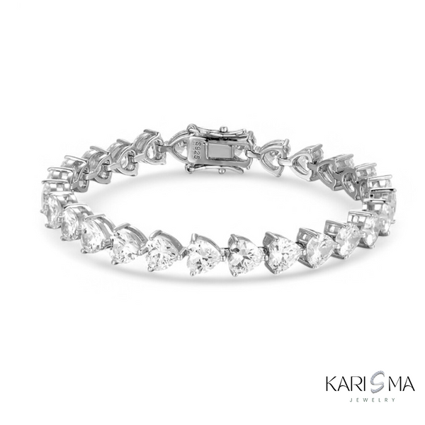 Heart Cut Moissanite Diamond Tennis Bracelet