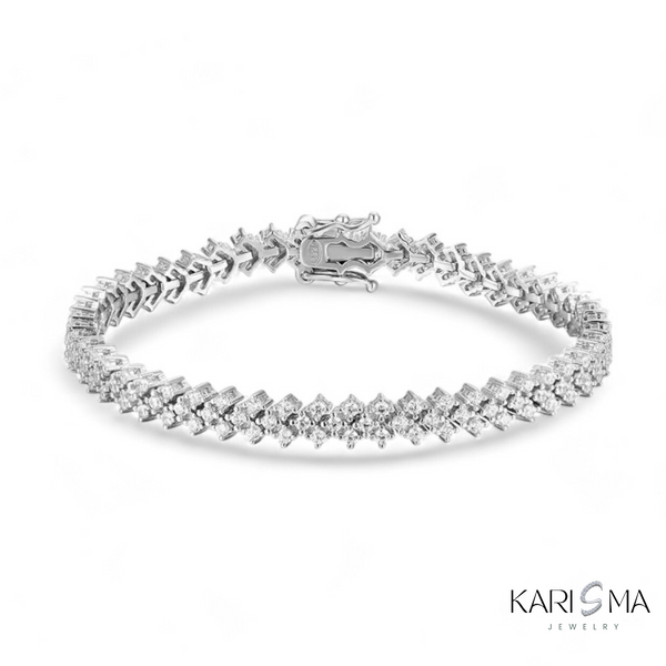 Eternal Moissanite Tennis White Gold Plated Tennis Bracelet