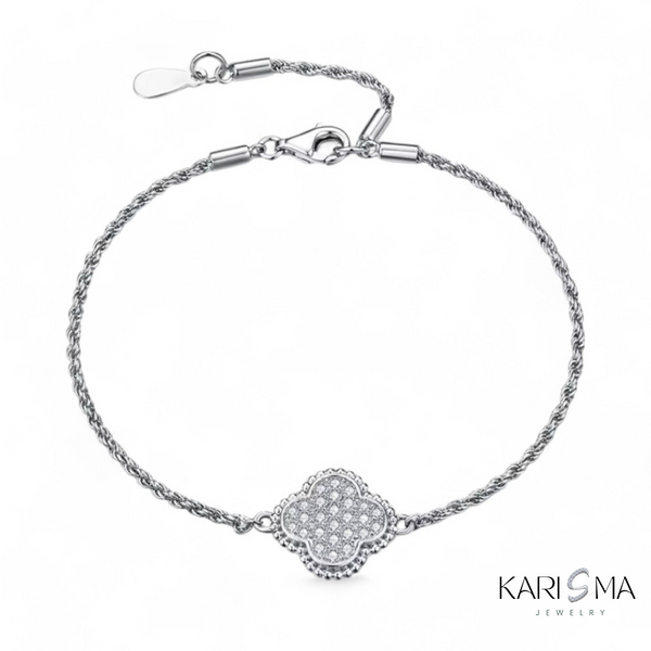 Luxury Bezel Moissanite Diamond Adjustable Chain Sterling Silver Bracelet