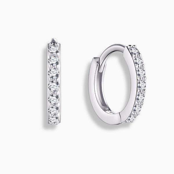 925 Sterling Silver CZ Hoop Earrings – Classic Elegance