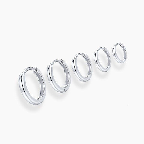 925 Sterling Silver Classic Timeless Elegance Round Hoop Earrings