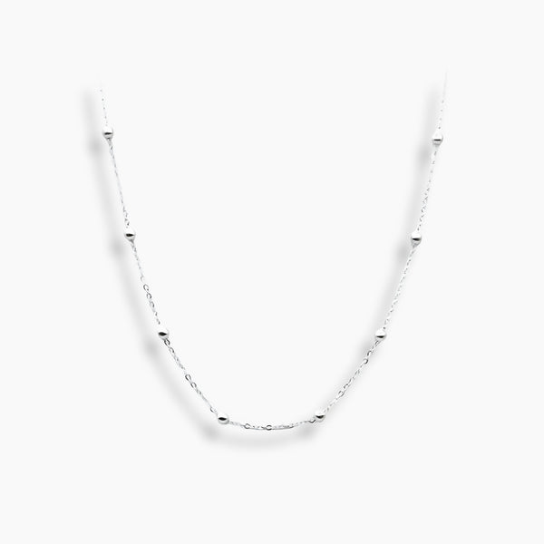 925 Sterling Silver Minimalist Light Beads Choker Necklace