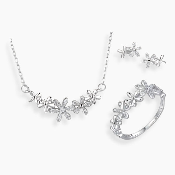 925 Sterling Silver Daisy Jewelry Set