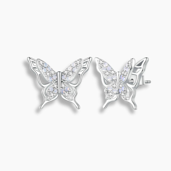 925 Sterling Silver Butterfly Earrings – Delicate Design with Sparkling Cubic Zirconia