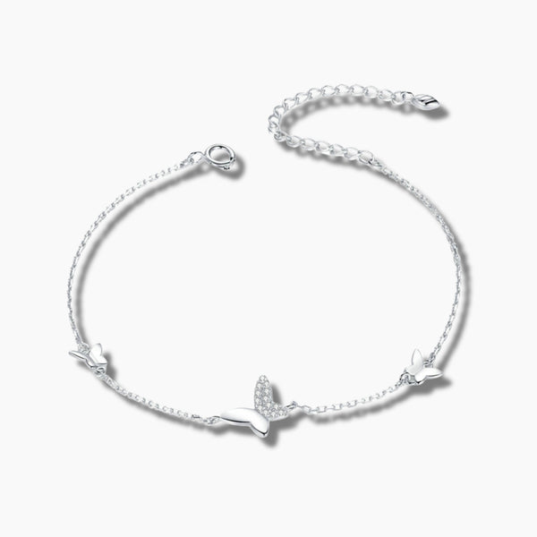 925 Sterling Silver Fluttering Grace Butterfly Bracelet