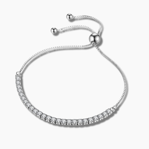 925 Sterling Silver Geometric Zircon Tennis Bracelet